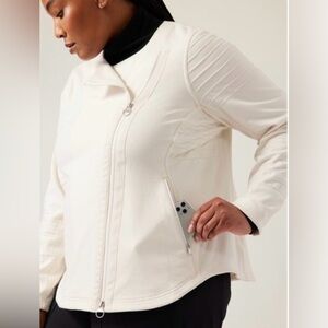 Athleta Cream Moto Jacket Magnolia White Full Zip Women's Size 3X